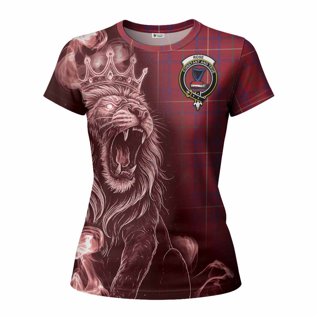Rose Tartan Women T shirt Roaring Lion Heritage