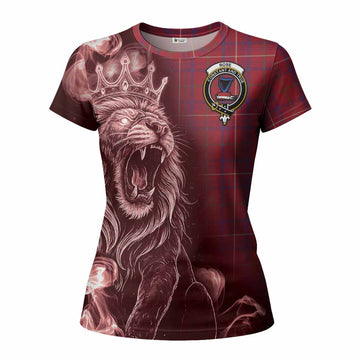 Rose Tartan Women T shirt Roaring Lion Heritage