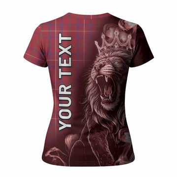 Rose Tartan Women T shirt Roaring Lion Heritage