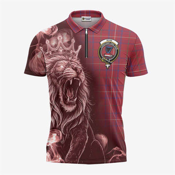 Rose Tartan Zipper Polo Shirt Roaring Lion Heritage