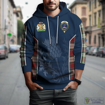 Rose White Dress Tartan Hoodie with Family Crest and Scottish Thistle Vibes Sport Style
