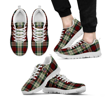 Rose White Dress Tartan Sneakers with Family Crest