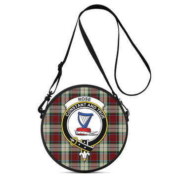 Rose White Dress Tartan Round Satchel Bags with Family Crest