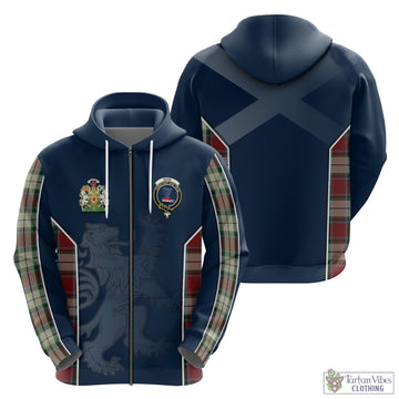 Rose White Dress Tartan Hoodie with Family Crest and Lion Rampant Vibes Sport Style