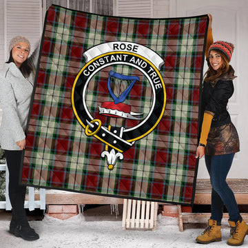 Rose White Dress Tartan Quilt with Family Crest