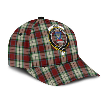 Rose White Dress Tartan Classic Cap with Family Crest