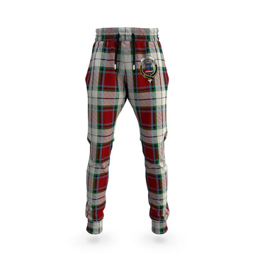 Rose White Dress Tartan Joggers Pants with Family Crest