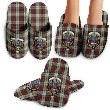 Rose White Dress Tartan Home Slippers with Family Crest
