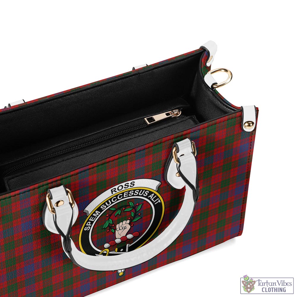 Tartan Vibes Clothing Ross Tartan Luxury Leather Handbags with Family Crest