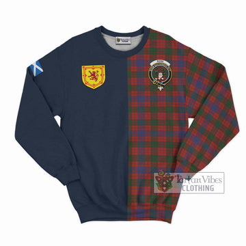 Tartan Vibes Clothing Ross Tartan Sweatshirt with Scottish Lion Royal Arm Half Style