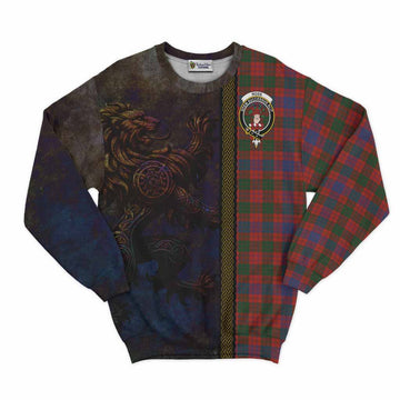 Ross Tartan Family Crest Sweatshirt Alba Gu Brath Be Brave Lion Ancient Style