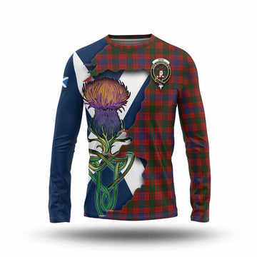 Tartan Vibes Clothing Ross Tartan Family Crest Long Sleeve T-Shirt Scottish Thistle Celtic Inspired