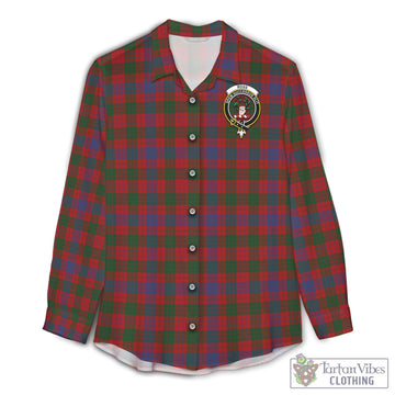 Ross Tartan Womens Casual Shirt with Family Crest