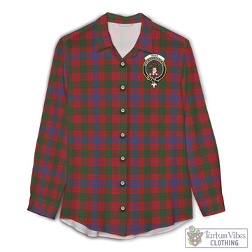 Ross Tartan Women's Casual Shirt with Family Crest