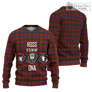 Ross Tartan Knitted Sweater with Family Crest DNA In Me Style Unisex - Tartanvibesclothing Shop