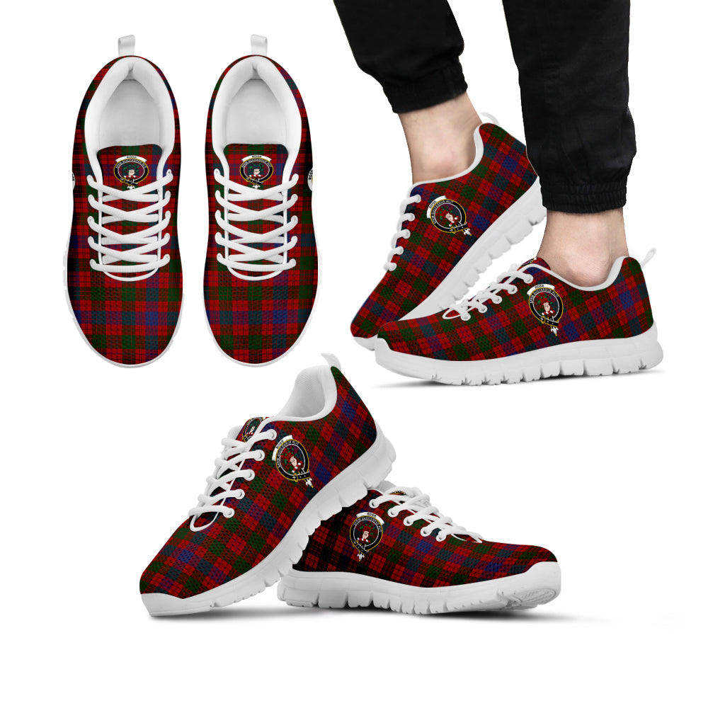 Ross Tartan Sneakers with Family Crest Kid's Sneakers - Tartan Vibes Clothing