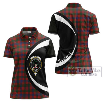 Ross Tartan Women's Polo Shirt with Family Crest Circle Style Women - Tartan Vibes Clothing