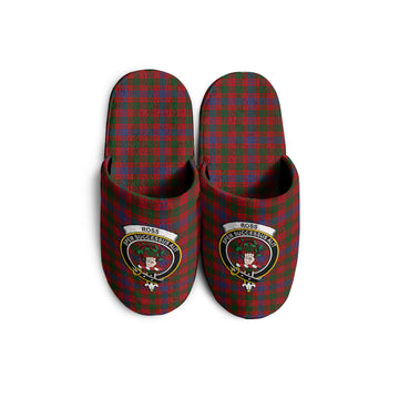 Ross Tartan Home Slippers with Family Crest