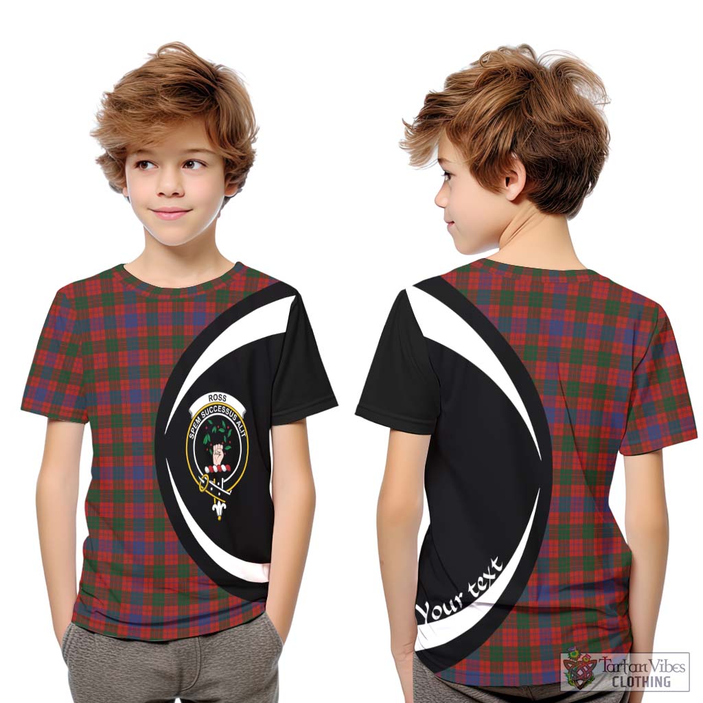 Ross Tartan Kid T-Shirt with Family Crest Circle Style Youth XL Size14 - Tartan Vibes Clothing