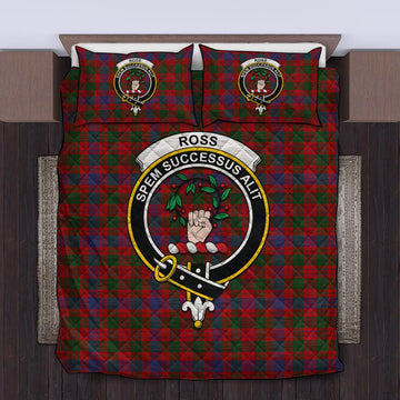 Ross Tartan Quilt Bed Set with Family Crest Twin - Tartan Vibes Clothing