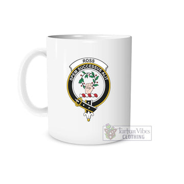 Ross Family Crest Ceramic Mug One Size 11oz size - 2D-tartanvibesclothing