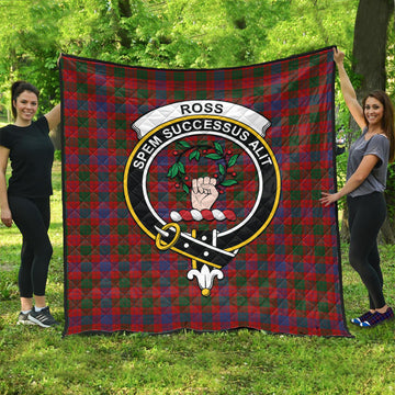 Ross Tartan Quilt with Family Crest