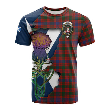 Tartan Vibes Clothing Ross Tartan Family Crest Cotton T-shirt Scottish Thistle Celtic Inspired