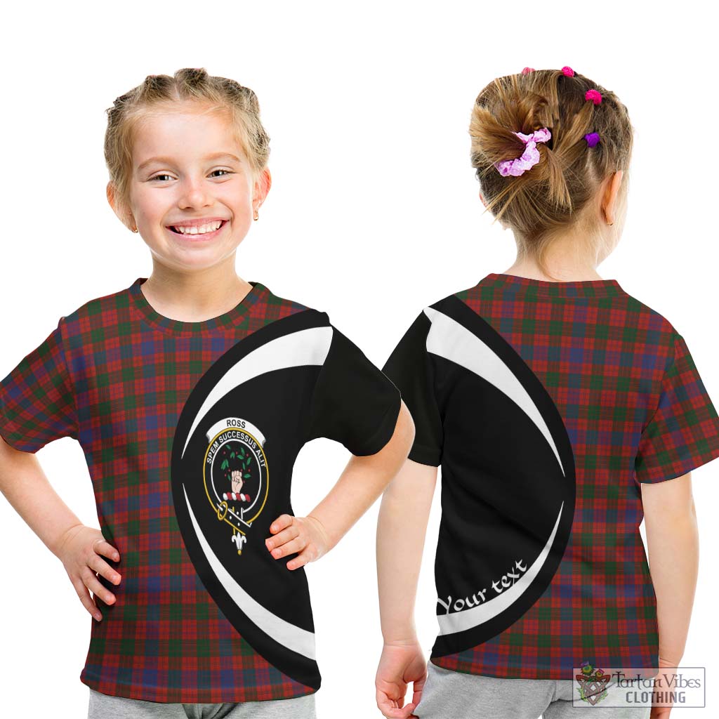 Ross Tartan Kid T-Shirt with Family Crest Circle Style - Tartan Vibes Clothing