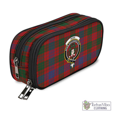 Ross Tartan Pen and Pencil Case with Family Crest