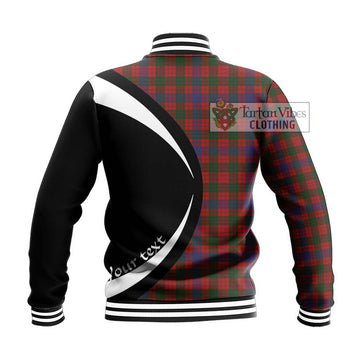 Ross Tartan Baseball Jacket with Family Crest Circle Style - Tartan Vibes Clothing