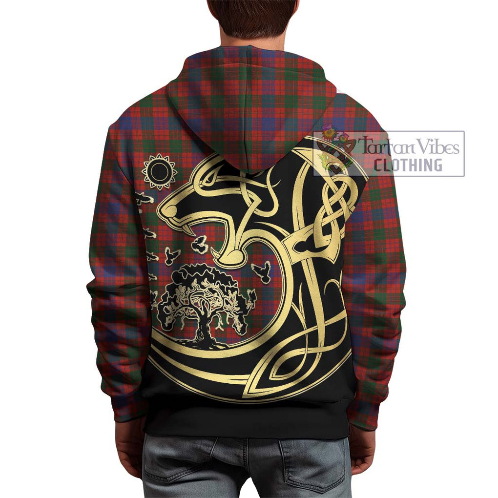 Ross Tartan Hoodie with Family Crest Celtic Wolf Style - Tartan Vibes Clothing