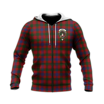 Ross Tartan Knitted Hoodie with Family Crest