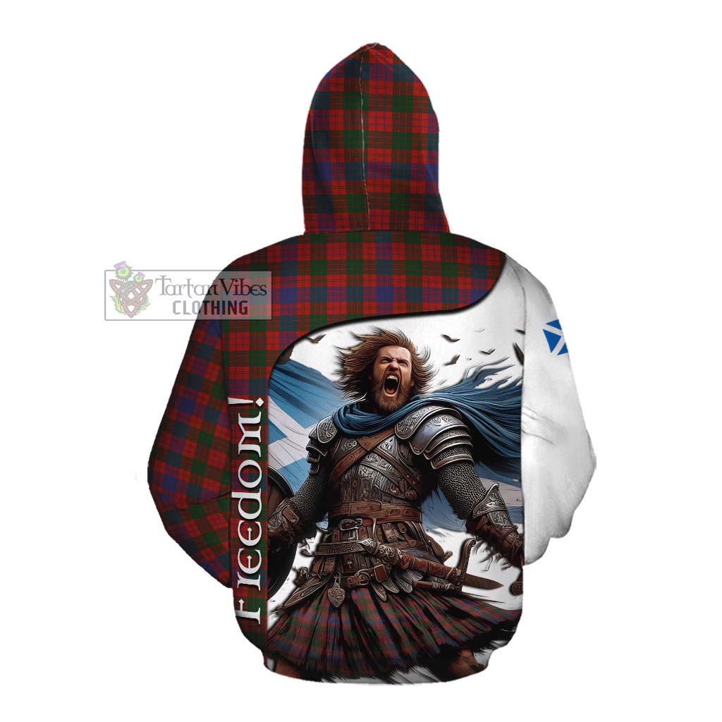 Tartan Vibes Clothing Ross Crest Tartan Cotton Hoodie Inspired by the Freedom of Scottish Warrior