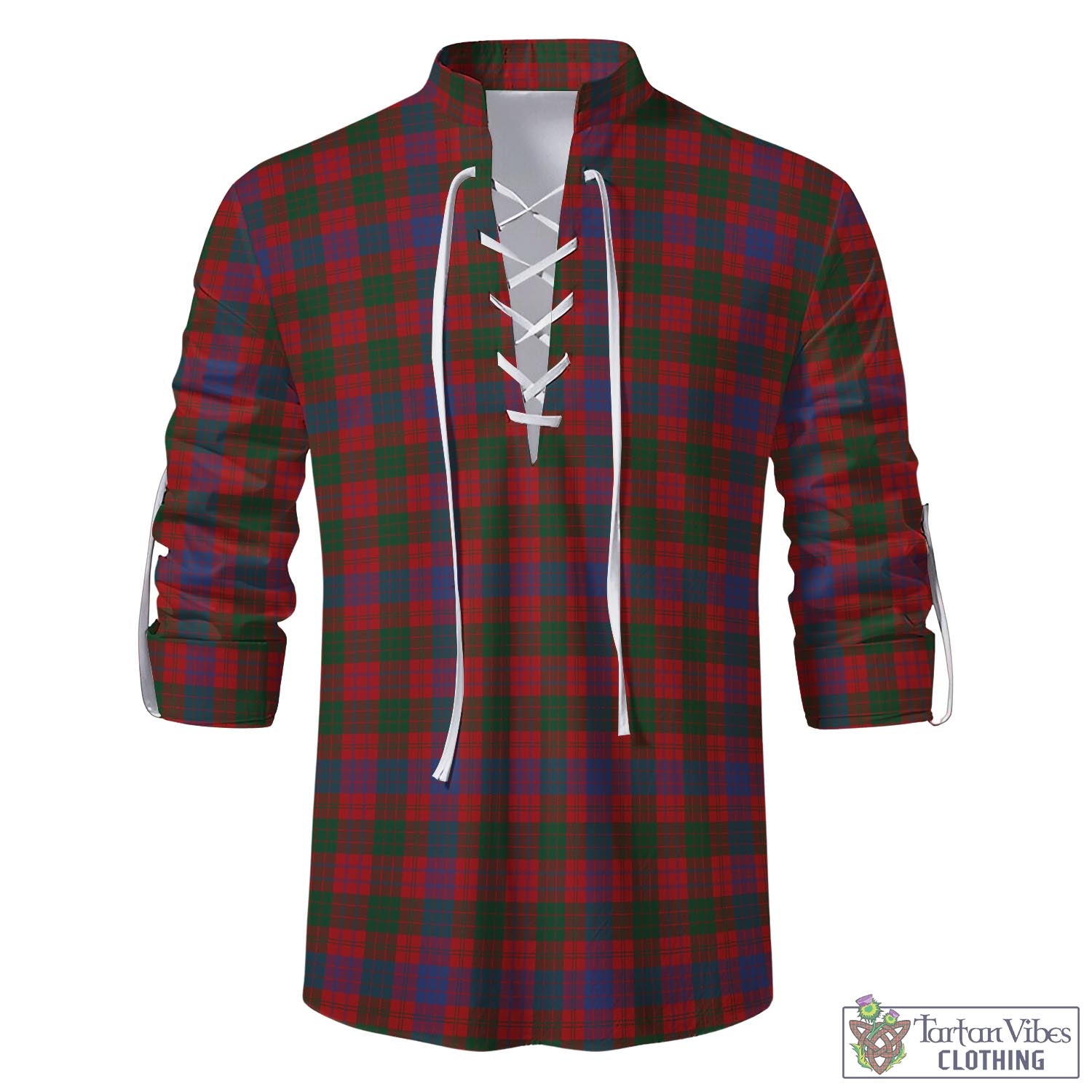 Tartan Vibes Clothing Ross Tartan Men's Scottish Traditional Jacobite Ghillie Kilt Shirt