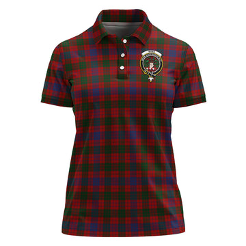Ross Tartan Polo Shirt with Family Crest For Women