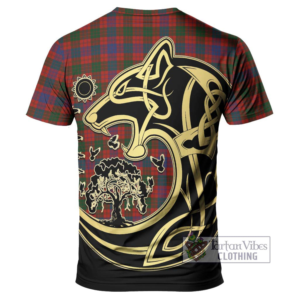 Ross Tartan T-Shirt with Family Crest Celtic Wolf Style - Tartan Vibes Clothing