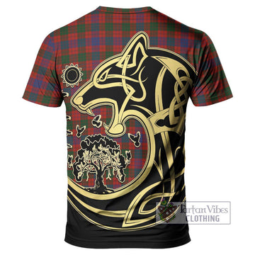 Ross Tartan T-Shirt with Family Crest Celtic Wolf Style - Tartan Vibes Clothing