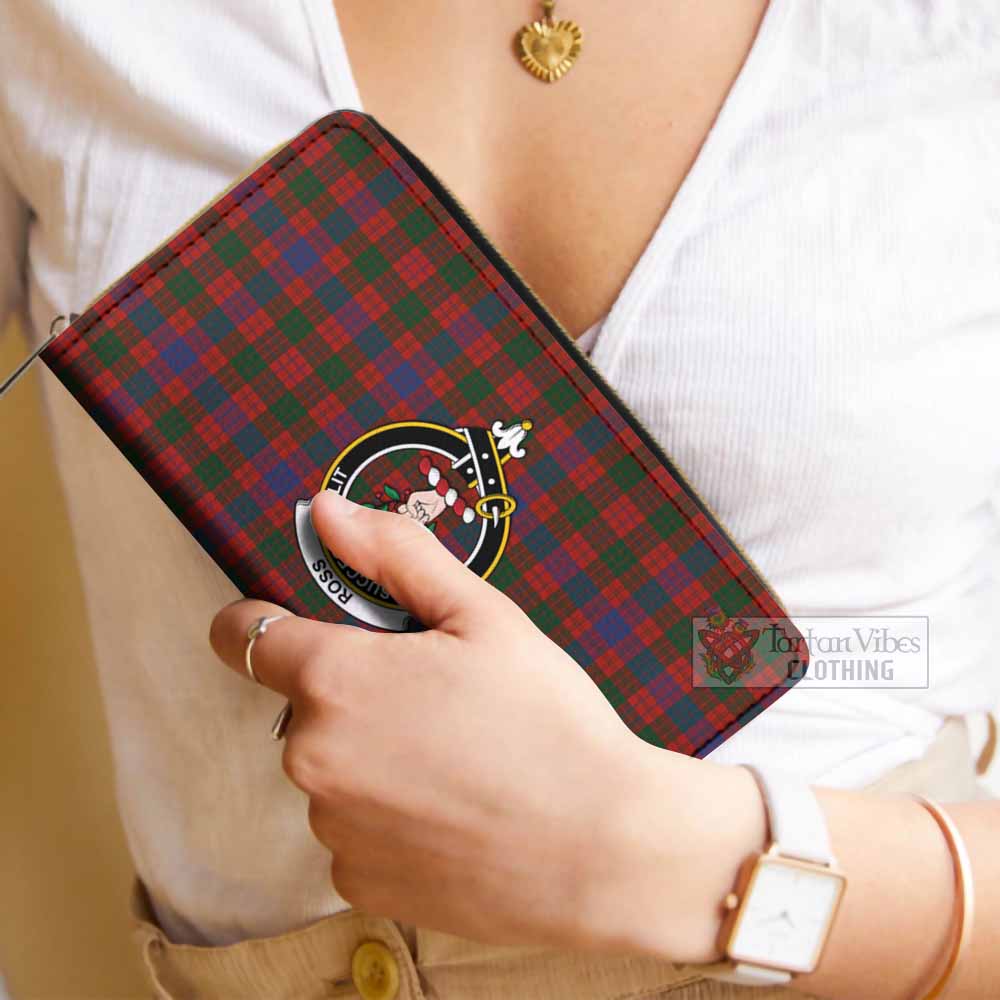 Tartan Vibes Clothing Ross Tartan Women's Leather Wallet with Family Crest