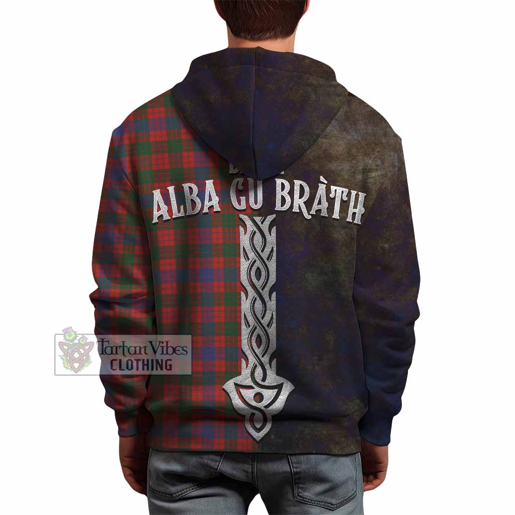 Tartan Vibes Clothing Ross Tartan Family Crest Hoodie Alba Gu Brath Be Brave Lion Ancient Style