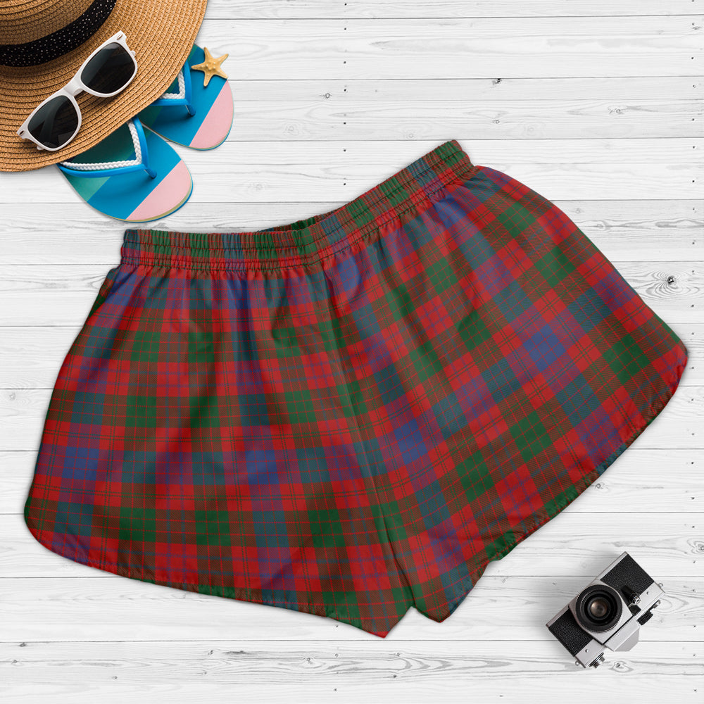 ross-tartan-womens-shorts-with-family-crest