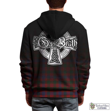 Tartan Vibes Clothing Ross Tartan Hoodie Featuring Alba Gu Brath Family Crest Celtic Inspired