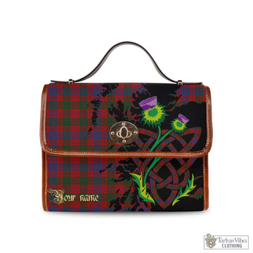Ross Tartan Waterproof Canvas Bag with Scotland Map and Thistle Celtic Accents