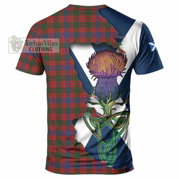 Tartan Vibes Clothing Ross Tartan Family Crest T-Shirt Scottish Thistle Celtic Inspired