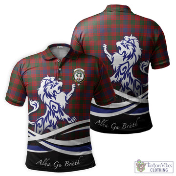 Ross Tartan Polo Shirt with Alba Gu Brath Regal Lion Emblem