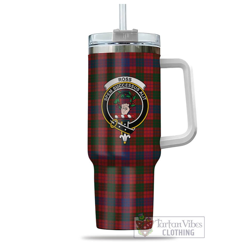 Tartan Vibes Clothing Ross Tartan and Family Crest Tumbler with Handle