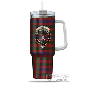 Tartan Vibes Clothing Ross Tartan and Family Crest Tumbler with Handle