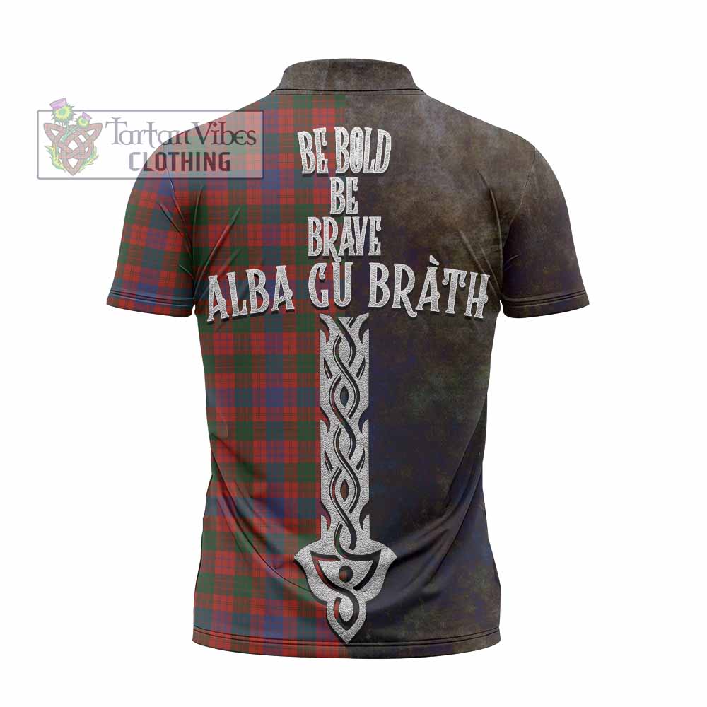 Tartan Vibes Clothing Ross Tartan Family Crest Zipper Polo Shirt Alba Gu Brath Be Brave Lion Ancient Style