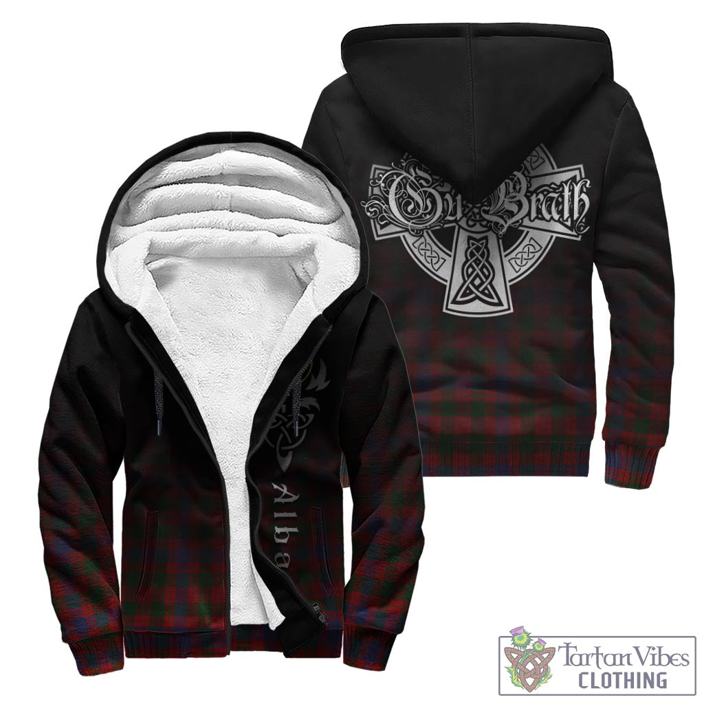 Tartan Vibes Clothing Ross Tartan Sherpa Hoodie Featuring Alba Gu Brath Family Crest Celtic Inspired