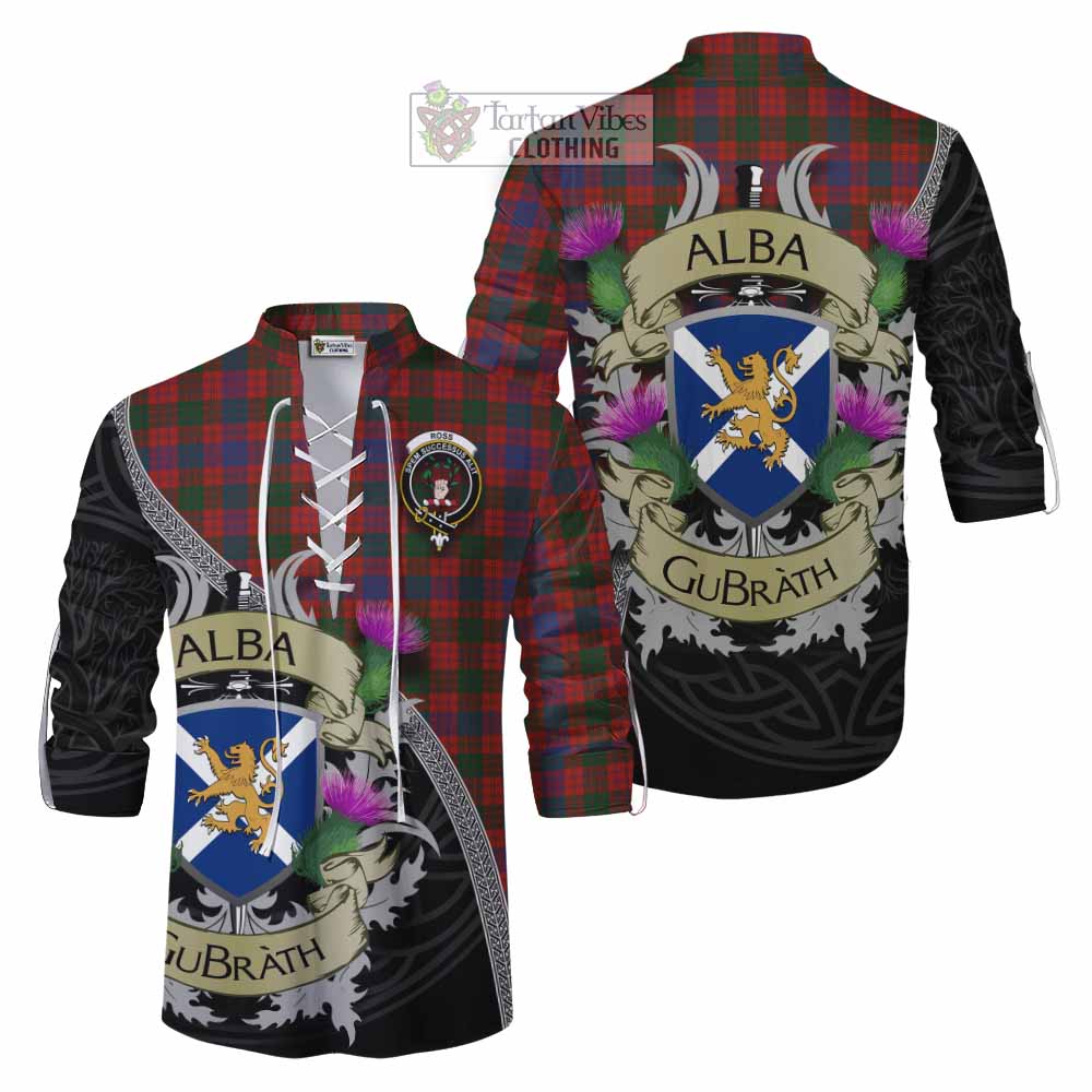 Tartan Vibes Clothing Ross Tartan Family Crest Ghillie Kilt Shirt Lion Rampant Royal Thistle Shield Celtic Inspired