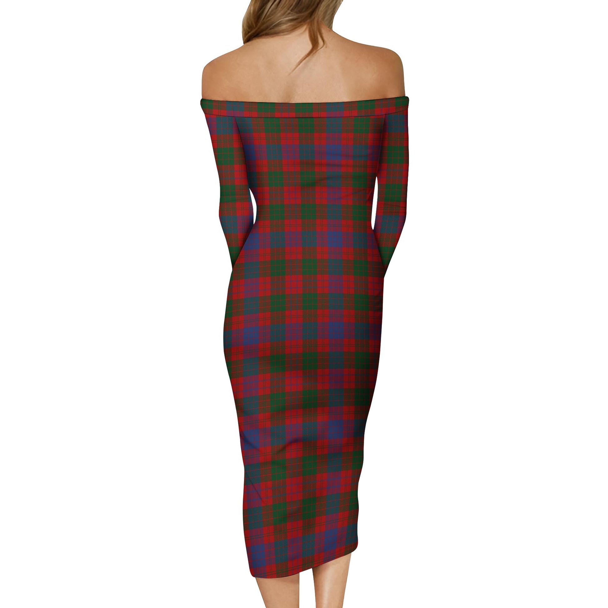 Ross Tartan Off Shoulder Lady Dress - Tartanvibesclothing